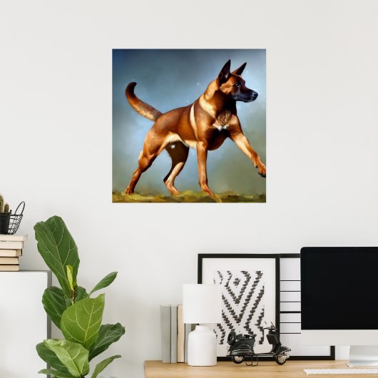 Poster Malinois Shepherd Dog (Bureau à domicile)