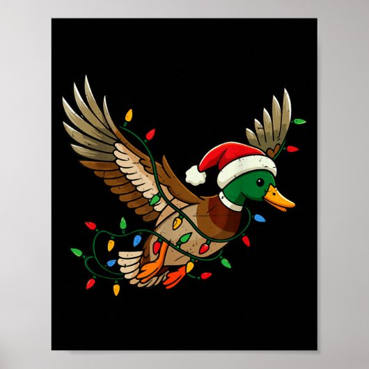 Poster Mallard Duck Light Christmas Hunting Pajama Toddle (Devant)