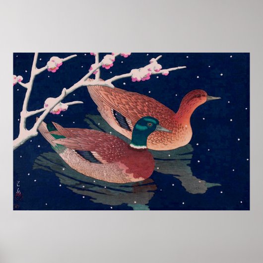 Poster Mallard Ducks Kawase Hasui 1950 (Devant)