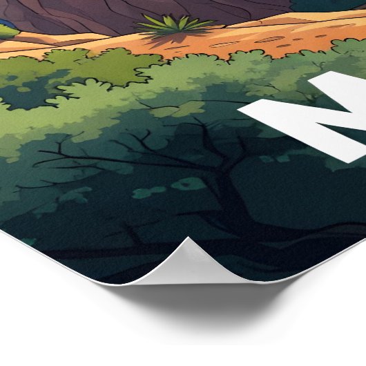 Poster Mallorca, Espagne - Route côtière (Coin)