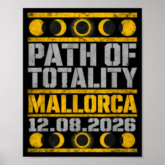 Poster Mallorca Solar Eclipse 2026 - Industrial Stencil