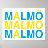 Poster MALMO Swedish Flag (Devant)