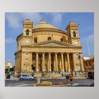 Poster Malta Mosta Rotunda Mediterranean Island Photo