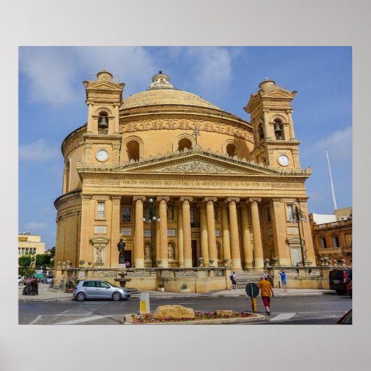Poster Malta Mosta Rotunda Mediterranean Island Photo (Devant)