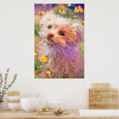 Poster Maltais Secourt Chiot 2 REGARDANT À TRAVERS LES LA (Cuisine)