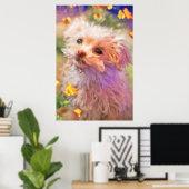 Poster Maltais Secourt Chiot 2 REGARDANT À TRAVERS LES LA (Bureau à domicile)