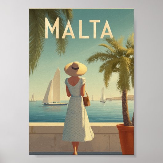 Poster Malte années 50 vintage (Devant)