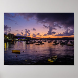 Poster Malte Baie de Saint-Paul Photographie de nuit