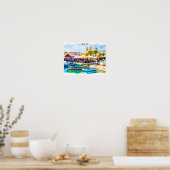 Poster Malte colorée Panorama méditerranéen Vue (Cuisine)