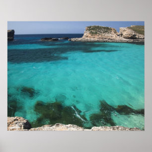 Poster Malte, île de Comino, The Blue Lagoon