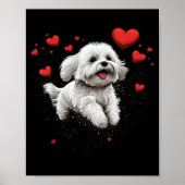 Poster Maltese Dog Love Heart For Valentines Day Maltese  (Devant)