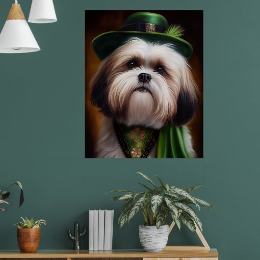 Poster Malti Tzu Chien en Robe de la Saint Patrick (Salon 1)