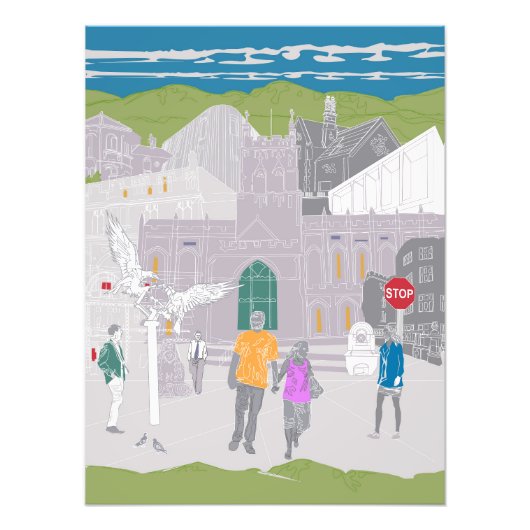 Poster Malvern Kunstwerkillustratie (Voorkant)