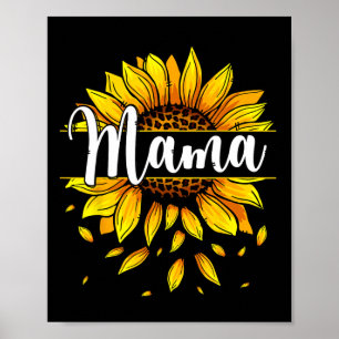 Poster Mama Avec Tournesol Jaune Floral Mères Graphiques