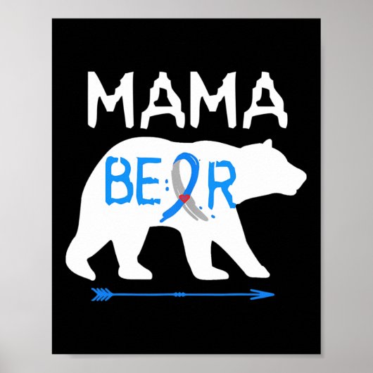 Poster Mama Bear Type One Diabète Sensibilisation (Devant)