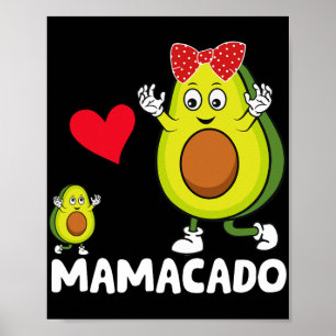 Poster Mama Best Mom Avocado Mamacado Joyeuse fête des mè