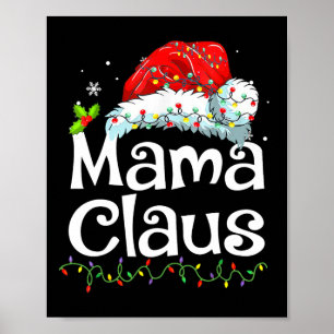 Poster Mama Claus Pyjama de Noël Famille assortie Xmas L