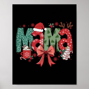 Poster Mama Coquette Bow Noël Mama Joyeux Noël Famille