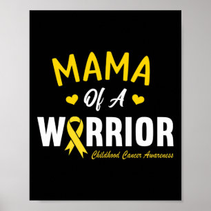 Poster Mama D'Un Héros Guerrier Sensibilisation Au Cancer