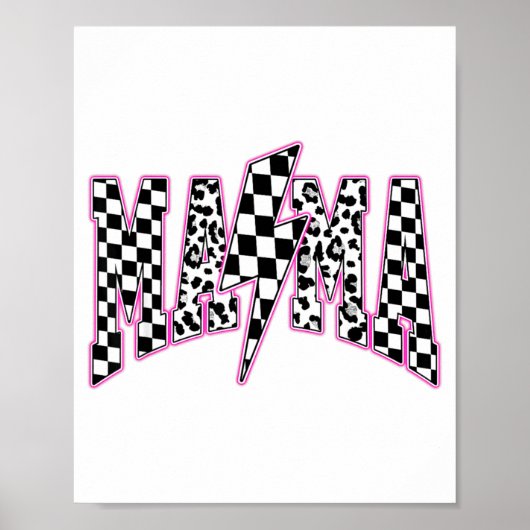 Poster Mama Éclair À Carreaux Léopard Varsity Moth (Devant)