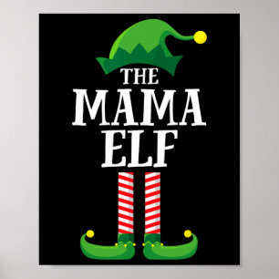 Poster Mama Elf Matching Family Group Fête de Noël maman