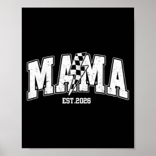 Poster Mama Est 2026 Grossesse Faire-part Éclair Bol