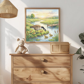 Poster Mama Goose et Goslings Nursery