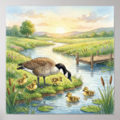 Poster Mama Goose et Goslings Nursery (Devant)