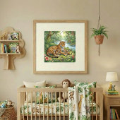 Poster Mama Jaguar and Cubs Nursery