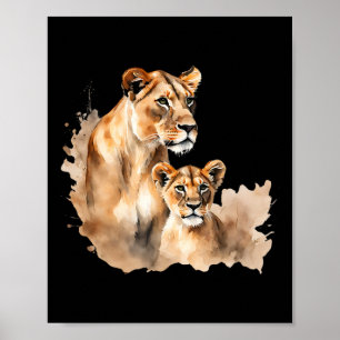 Poster Mama Lioness Tee Nouvelle Maman Lion Mommy Cadeau
