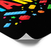 Poster Mama Master Builder Blocs de briques Blocs Funny M (Coin)