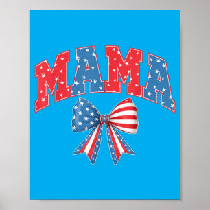 Poster Mama Mini Mignon 4 Juillet Maman Enfants Américain