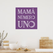 Poster Mama Numéro Un Typographie Tendance sur Violet (Cuisine)