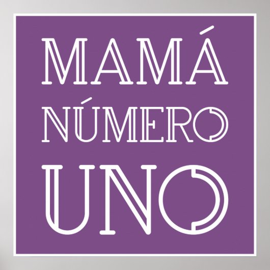 Poster Mama Numéro Un Typographie Tendance sur Violet (Devant)