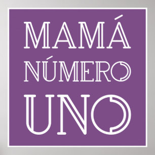 Poster Mamá Número Uno Typographie tendance sur Purple