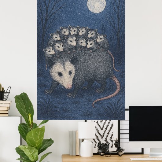 Poster Mama Opossum (Bureau à domicile)