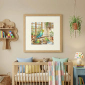 Poster Mama Perruche et Crèche de poussins