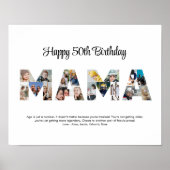 Poster Mama Photo Collage Lettre Cutout Maman Anniversair (Devant)