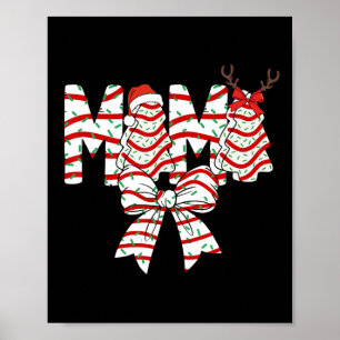 Poster Mama sapin de Noël Cake motif Coquette noeud Xmas