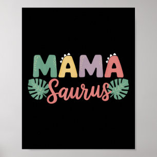 Poster Mama Saurus Maman Papa Dinosaur Anniversaire Famil