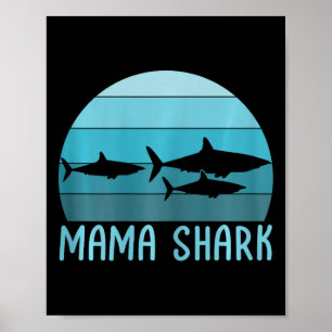 Poster Mama Shark Maman of 2 Mother's Day