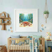 Poster Mama Starfish et Bébés Crèche