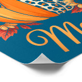Poster Mama Thanksgiving Leopard Pumpkin Sunflower Coquet (Coin)