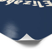 Poster Mama Whale Navy Blue Monogramme Nom Fête des Mères (Coin)