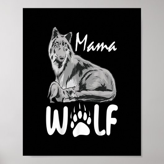 Poster Mama Wolf loups Wild Lover Maman Mère Femmes (Devant)