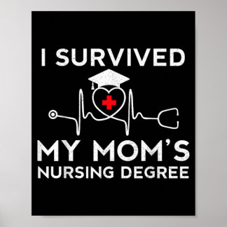 Poster Maman a survécu à son diplôme d'infirmière Fils Fi
