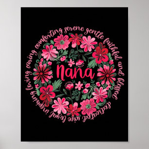 Poster Maman aimante style bohème floral joyeuse fête des