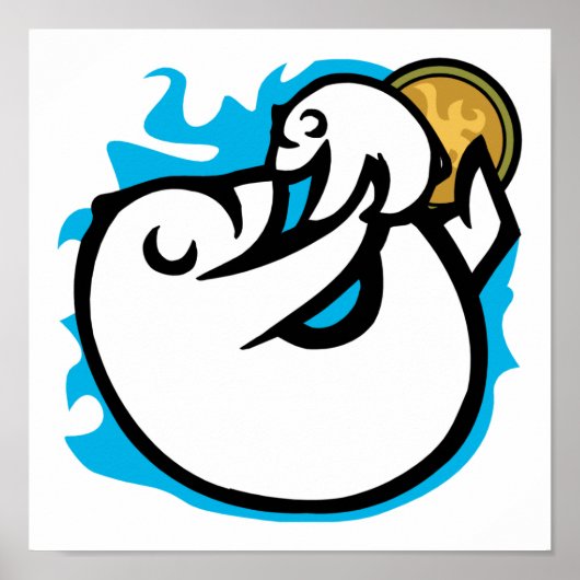 Poster maman & bébé ours polaire (Devant)