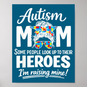 Poster Maman autiste élevant la fierté de la sensibilisat