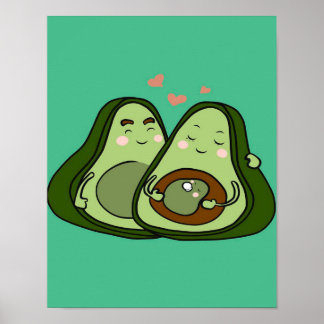 Poster Maman Avocado mignonne | Famille mignonne | Maman 